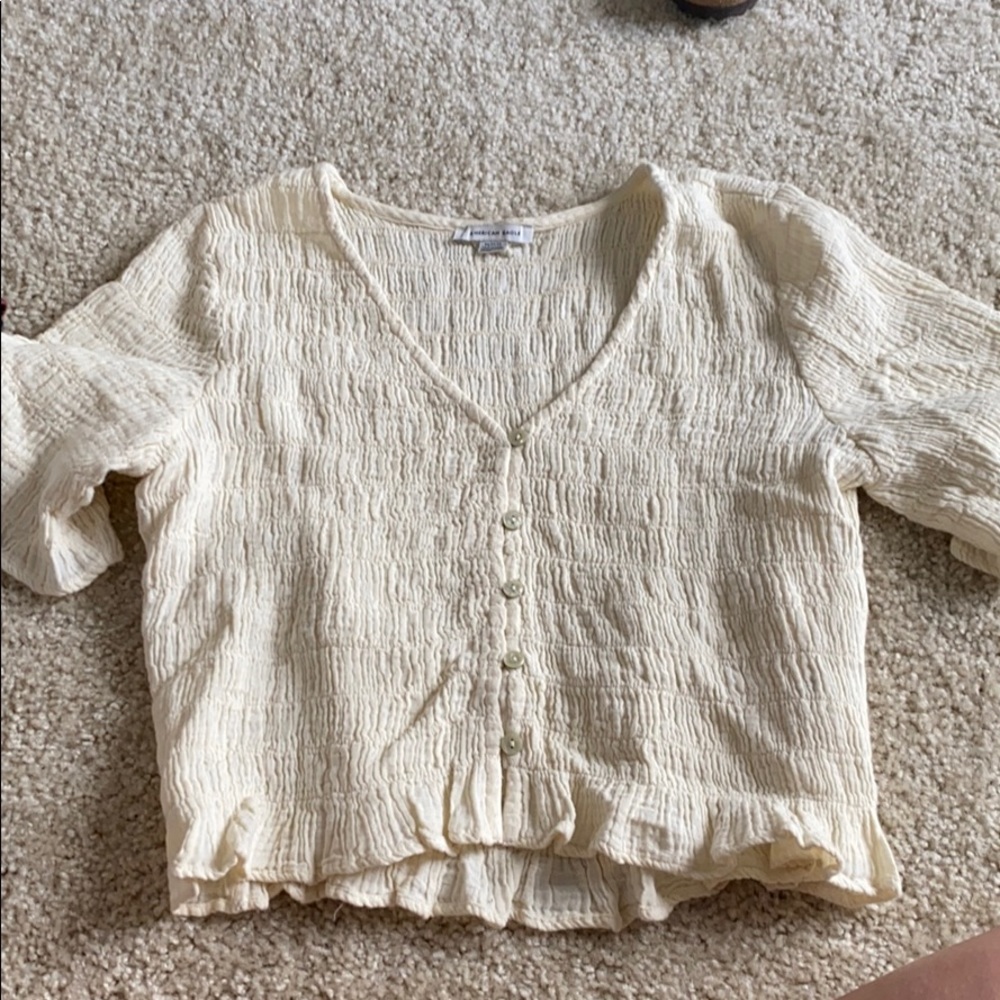 American Eagle button up crop top